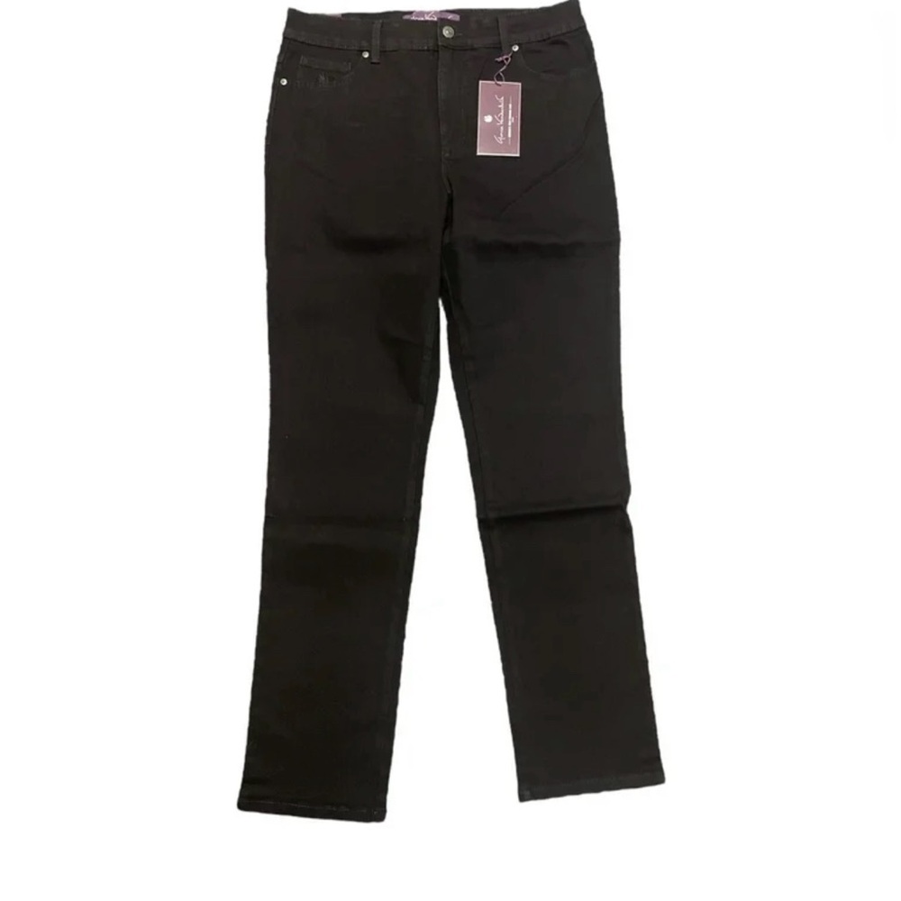 Gloria Vanderbilt Amanda Essential Straight Leg Black Denim